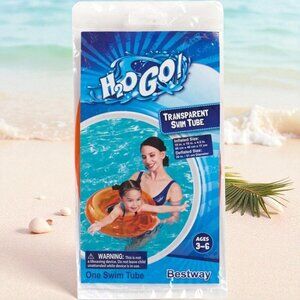 Bestway H2O GO Transparent Orange Swim Tube Ages 3–6 Kids Pool Float Ring NEW